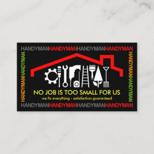 Creative Colorful Handyman Caption Frame Business Card