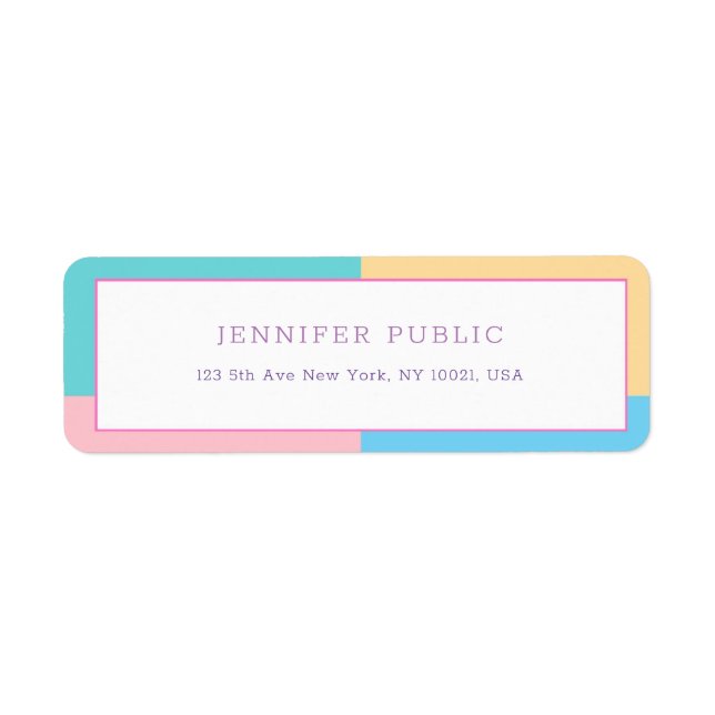 Creative Colorful Modern Design Chic Template Label (Front)