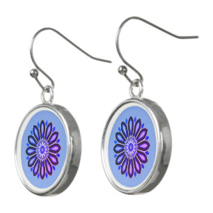 Creative colorful modern flower art gift for women earrings
