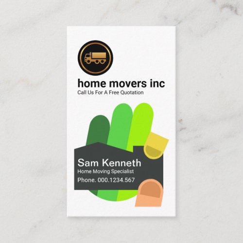 Creative Colorful Okay Hand Gesture Home Moving Business Card