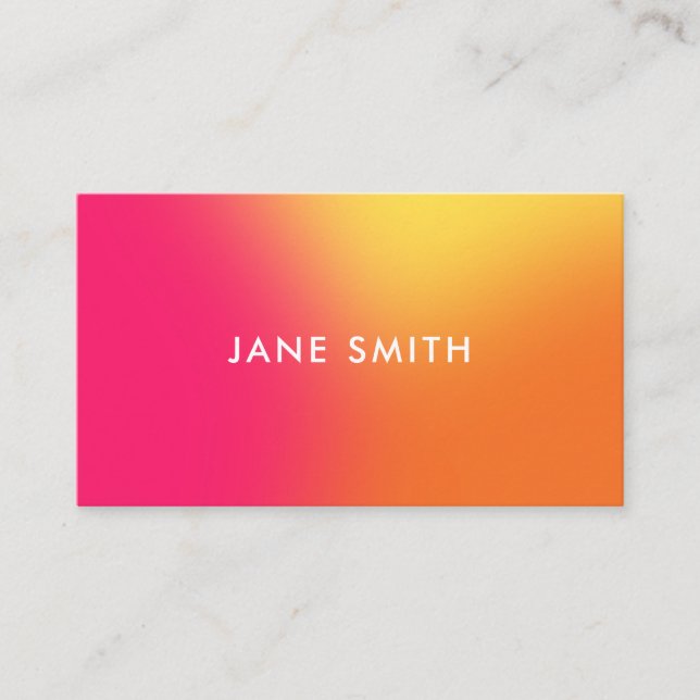 Creative Colorful Ombre Modern Business Card (Front)