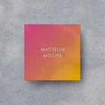 Creative Colorful Pink Yellow Gradient Ombr&#233;  Square Business Card at Zazzle