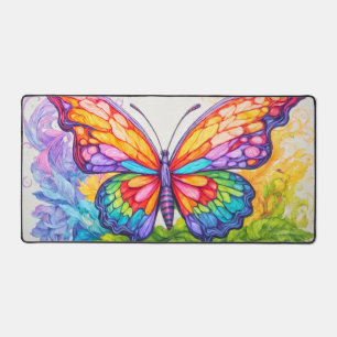 Creative Colorful Retro Butterfly Illustration Desk Mat