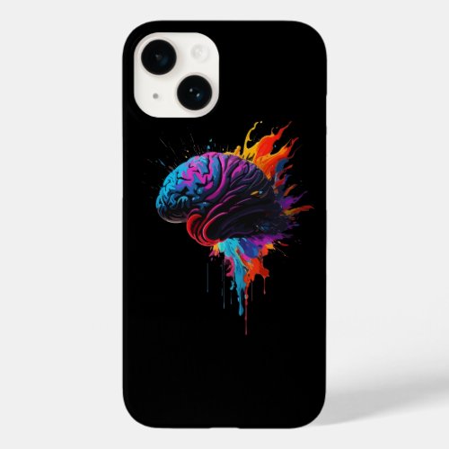 Creative Colorful Splash Brain Design Case_Mate iPhone 14 Case