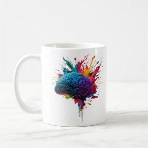 Creative Colorful Splash Brain Design Coffee Mug