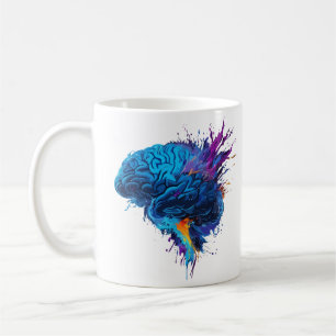 Creative Colorful Splash Brain Design Coffee Mug