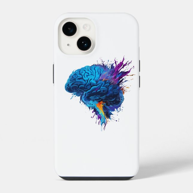 Creative Colorful Splash Brain Design Iphone Case (Back)