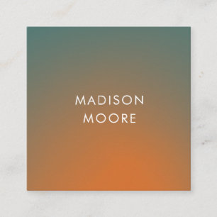 Creative Colorful Teal Orange Gradient Ombré Square Business Card