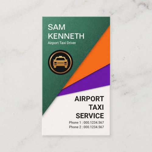 Creative Colorful Triangles Airport Taxi Driver Business Card