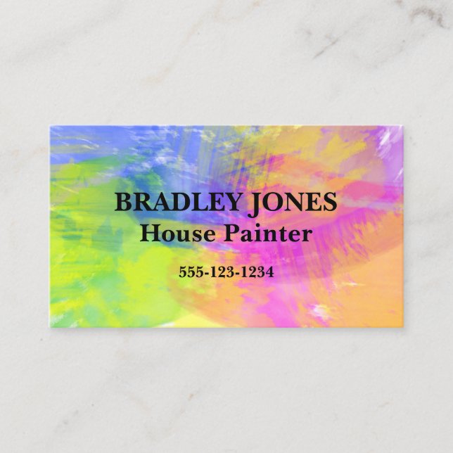 Creative Colorful Watercolor Business Card (Front)