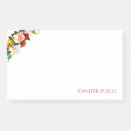 Creative Colorful Watercolor Floral Template Chic Post-it Notes