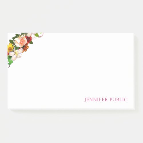Creative Colorful Watercolor Floral Template Chic Post_it Notes