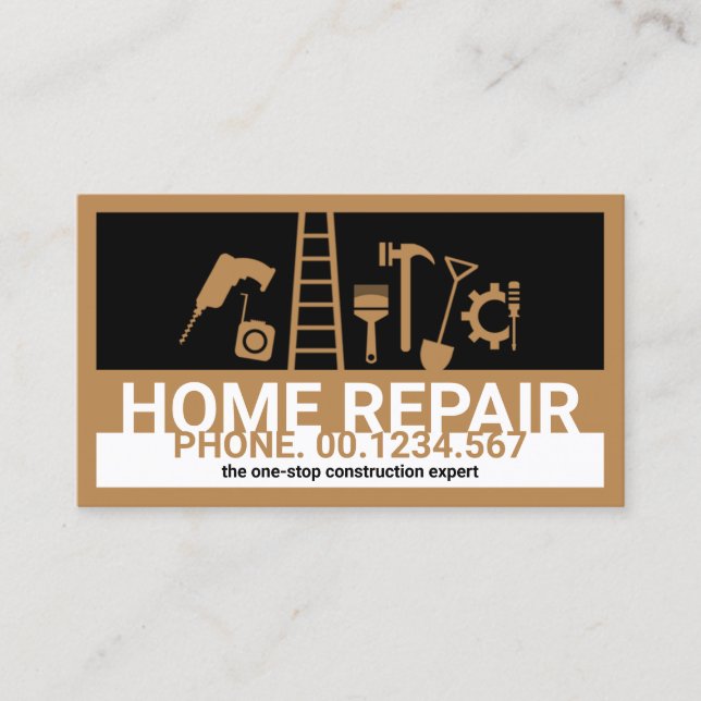 Creative Construction Tools Frame Business Card (Front)