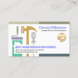 Creative Contractor Handyman Tools Construction Business Card