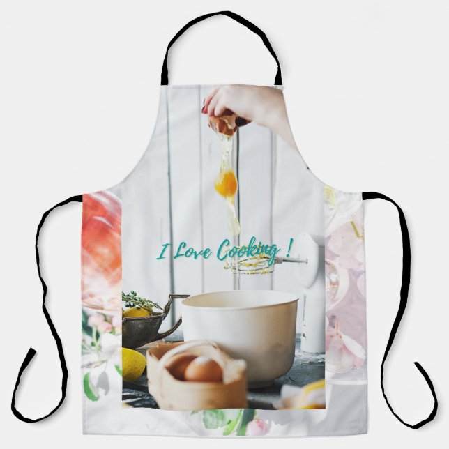“Creative Cooking Passion Apron – I Love Cooking . (Front)