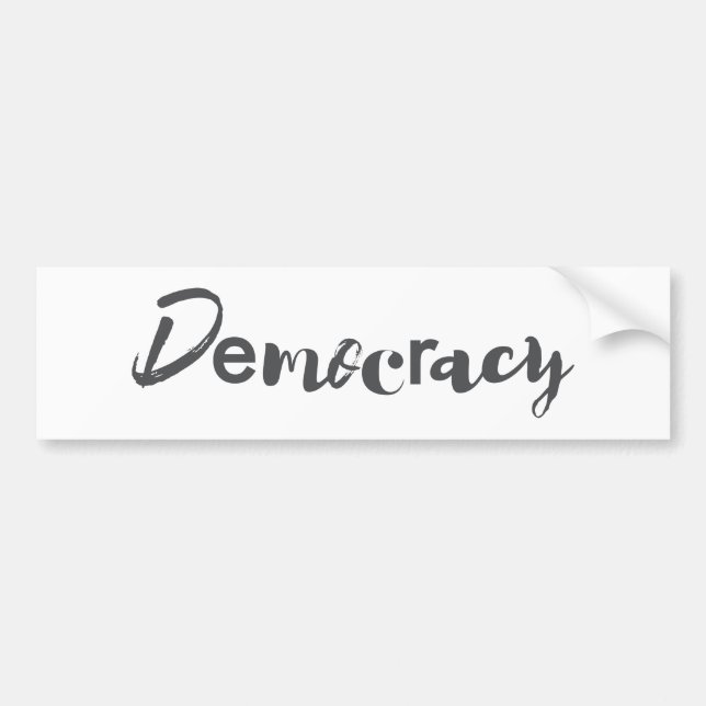 Creative, cool, modern, playful design Democracy Bumper Sticker (Front)
