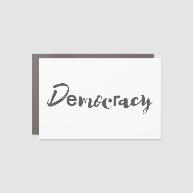 Creative, cool, modern, playful design Democracy Car Magnet (Front)