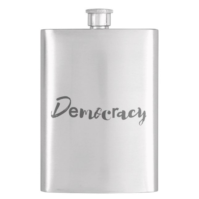 Creative, cool, modern, playful design Democracy Flask (Front)