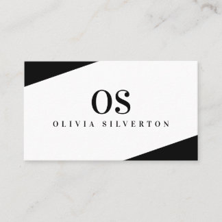 CREATIVE CORNERS classy monogram black white Business Card