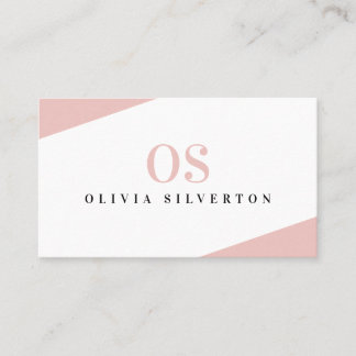 CREATIVE CORNERS classy monogram pink white black Business Card
