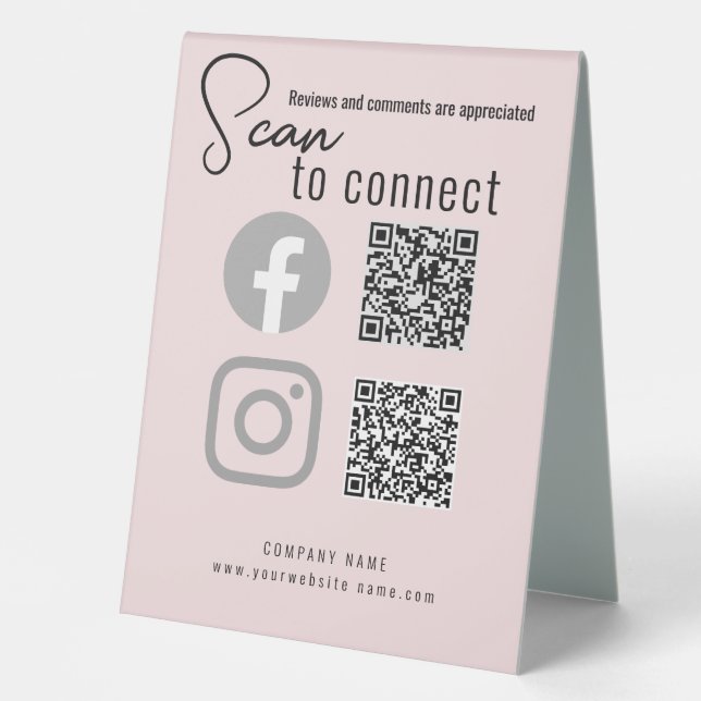 Creative Craft Show Display Ideas With QR Code Table Tent (Front)