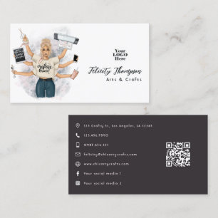 Creative Crafting Queen Stylish Branding Design Business Card