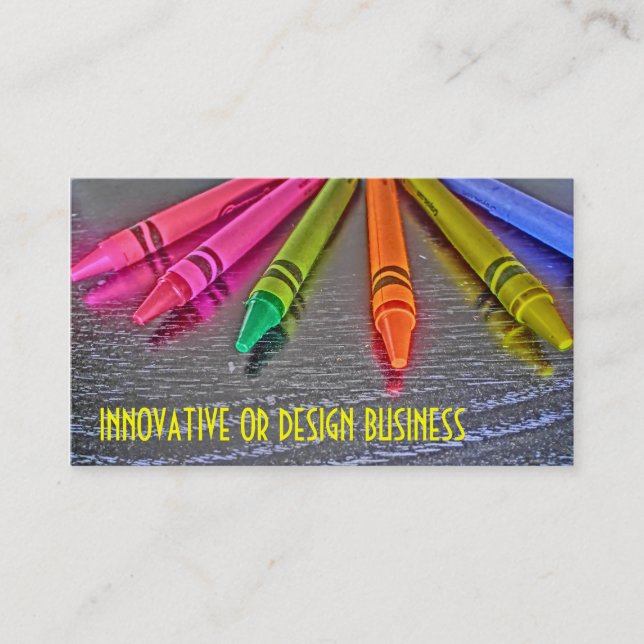 Creative crayon customizable business cards (Front)