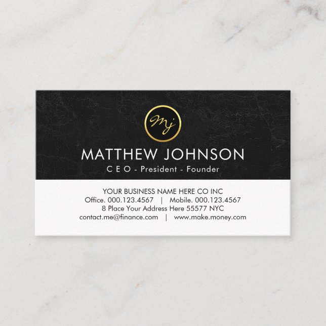 Creative Create Your Name Monogram Business Card (Front)