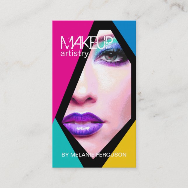 Creative Customizable Makeup Artist Business Cards (Front)