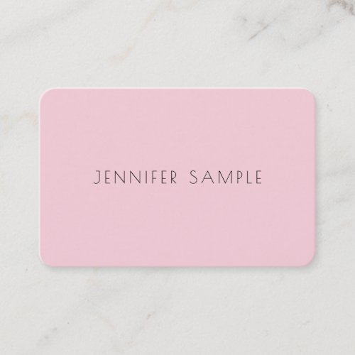 Creative Cute Design Pink Professional Plain Luxe Business Card