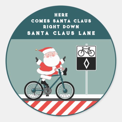 Creative Cyclist Biking Christmas Classic Round Sticker