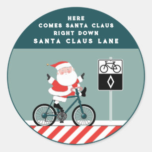 Creative Cyclist Biking Christmas Classic Round Sticker