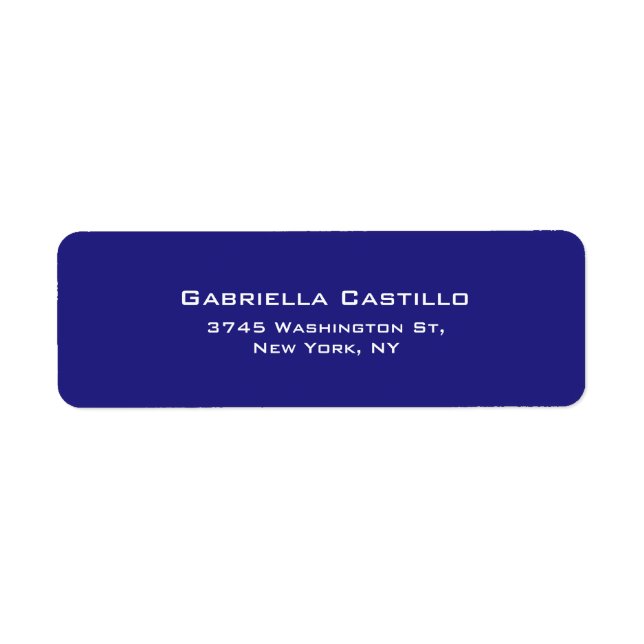 Creative Dark Blue Gray Plain Elegant Label (Front)