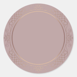 Creative Design Blank Template Add Text Rose Gold Classic Round Sticker