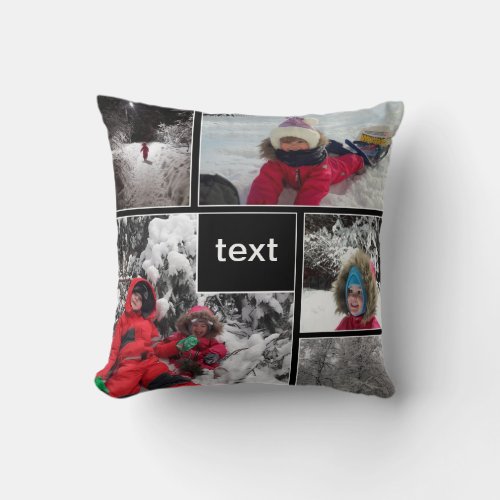 Creative design for your photos kids fun winter ga throw pillow