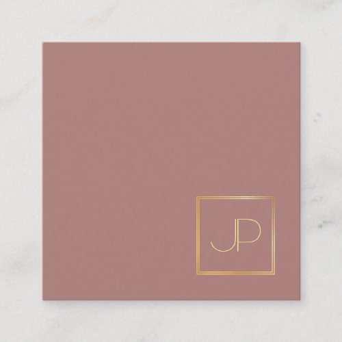 Creative Design Gold Monogram Template Modern Luxe Square Business Card