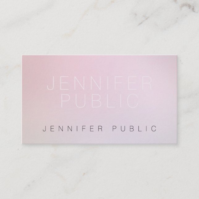 Creative Design Modern Elegant Colors Plain Chic Business Card (Front)