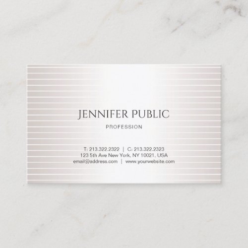 Creative Design Modern Plain Faux Silver Elegant Business Card