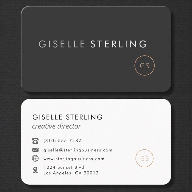 Creative Director Black Professional Business Card (Creator Uploaded)