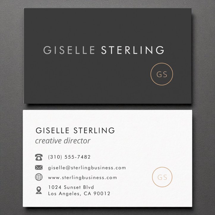 Creative Director Minimalist Luxury Black Business Card
