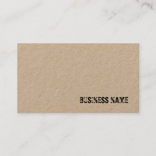 Creative Distressed Text Real Kraft Paper Template Business Card