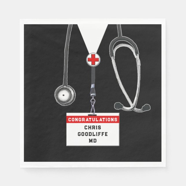 Creative Doctor Graduation Napkins (Front)