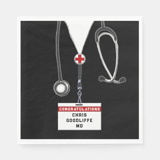 Creative Doctor Graduation Napkins (Front)