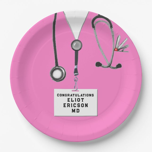 Creative Doctor Graduation Party Paper Plates (Front)