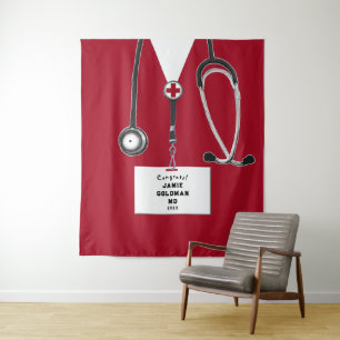 Creative Doctor Medical School Graduation Congrats Tapestry