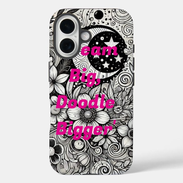 Creative Doodle Art Phone Case – Unique Hand-Drawn (Back)