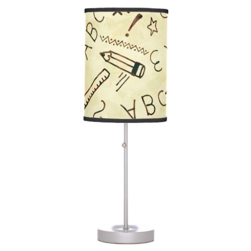 Creative Doodle School Teacher Themed Pattern  Table Lamp