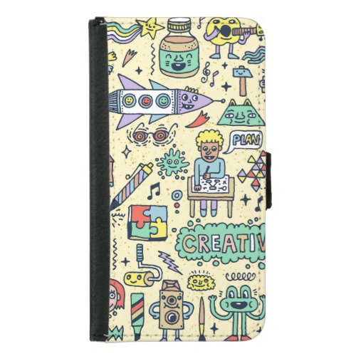 Creative Doodles Fun Activity Set Samsung Galaxy S5 Wallet Case