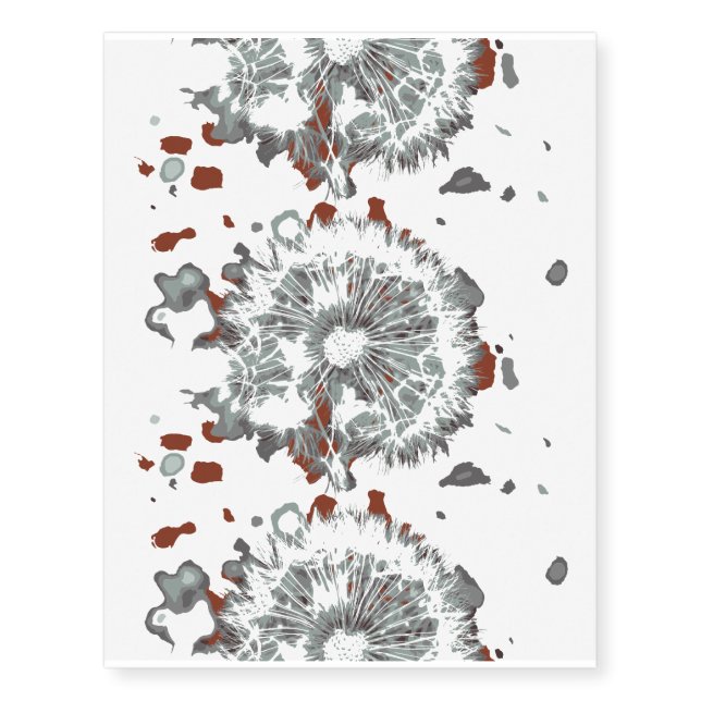 Creative drawing dandelion temporary tattoos (Front)