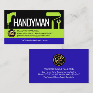 Creative Drill Brush Spanner Placard Business Card